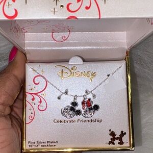 Disney Silver and Black Mickey Mouse Necklace